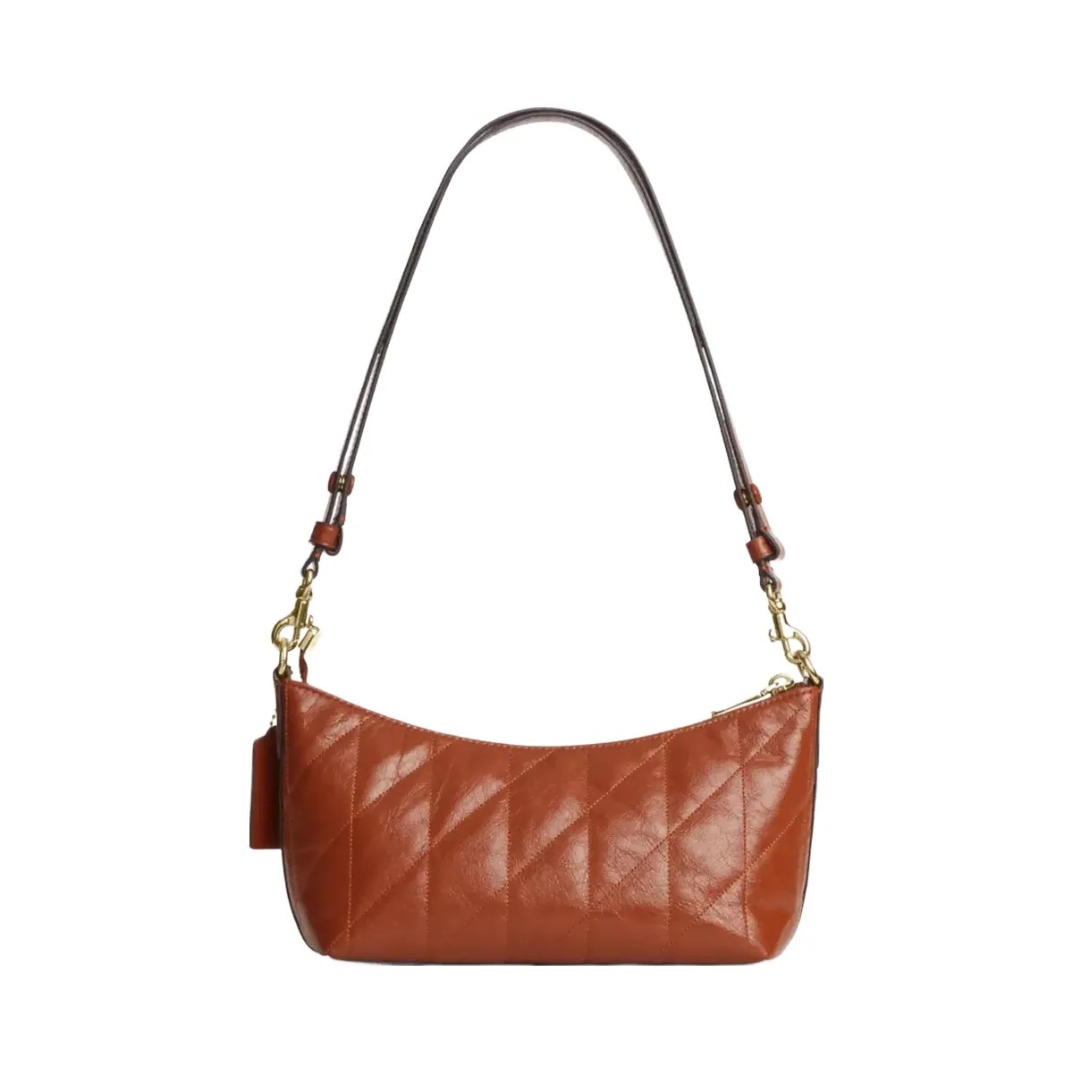 Coach Caitlin Shoulder Bag With Quilting And Charm in Gold Cinnamon - HypeFly India View 3