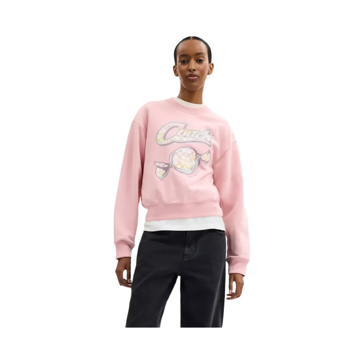 Coach Candy Crewneck Sweater in Pink - HypeFly India View 2