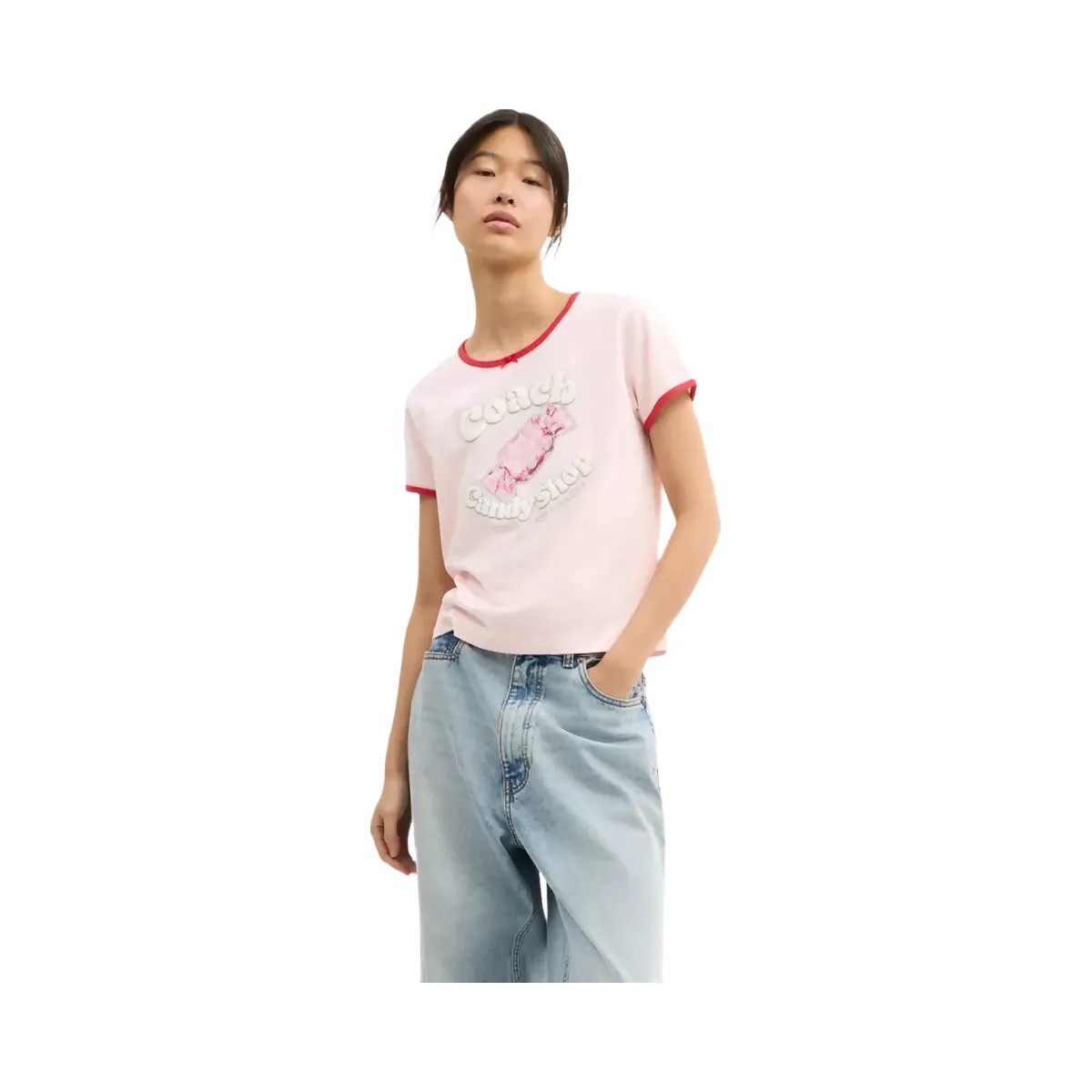 Coach Candy Shop Scoop Neck T-Shirt in Pink Multi - HypeFly India View 2