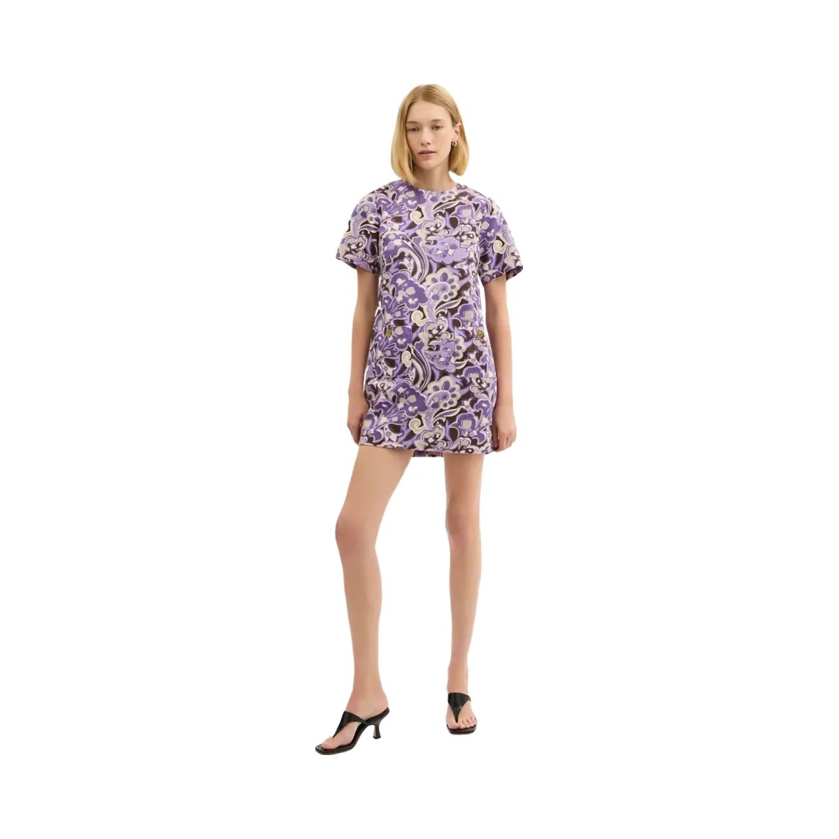 Coach Canvas T Shirt Dress In Regenerative Cotton Purple Paisley - HypeFly India View 2