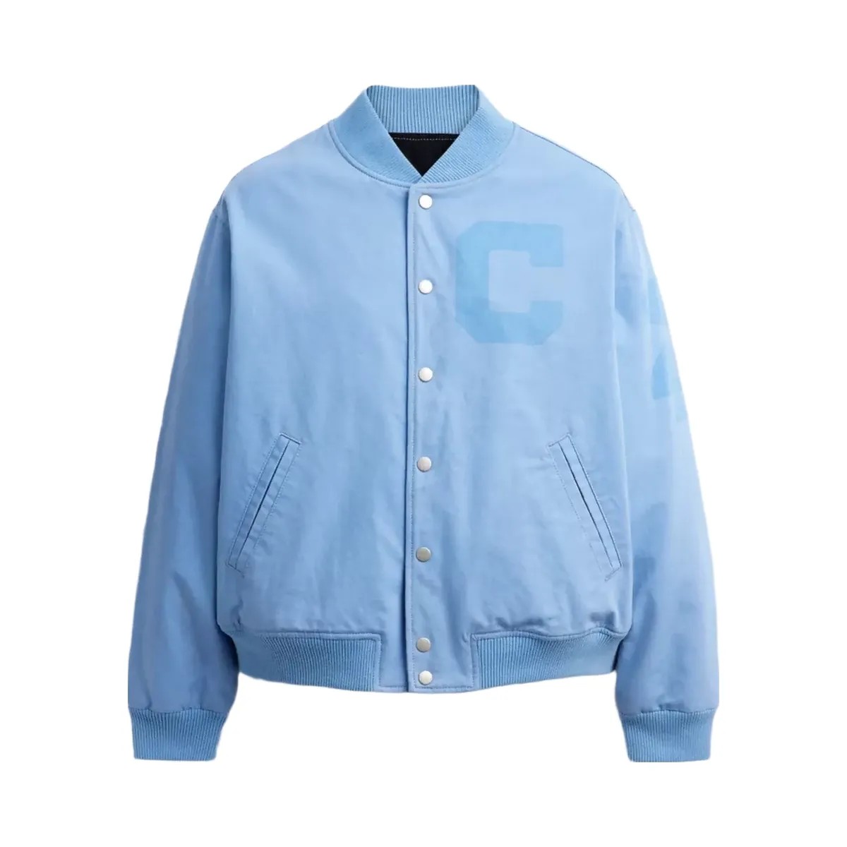 Coach Canvas Varsity Jacket in Cerulean Light Blue - HypeFly India View 1