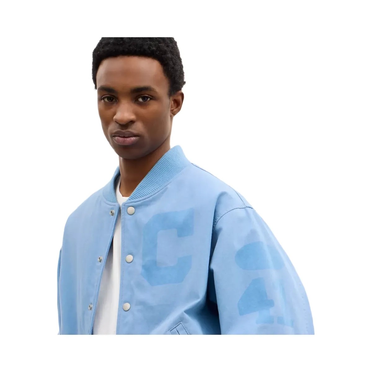 Coach Canvas Varsity Jacket in Cerulean Light Blue - HypeFly India View 4