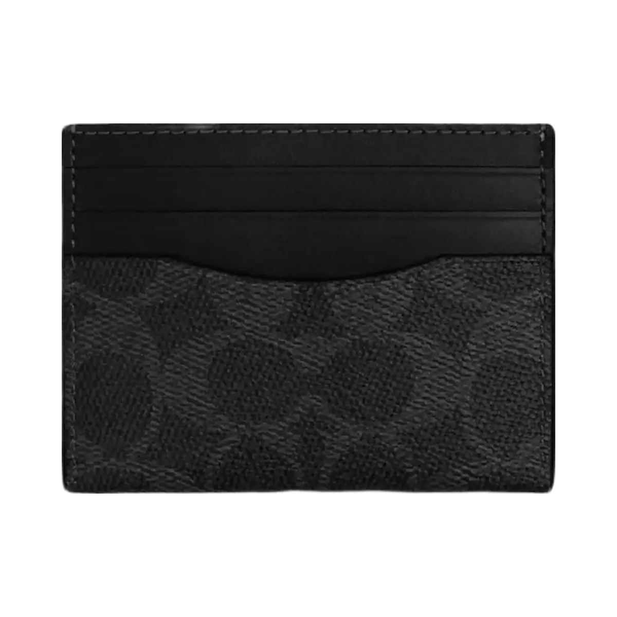 Coach Card Case In Signature Canvas in Black Signature - HypeFly India View 1