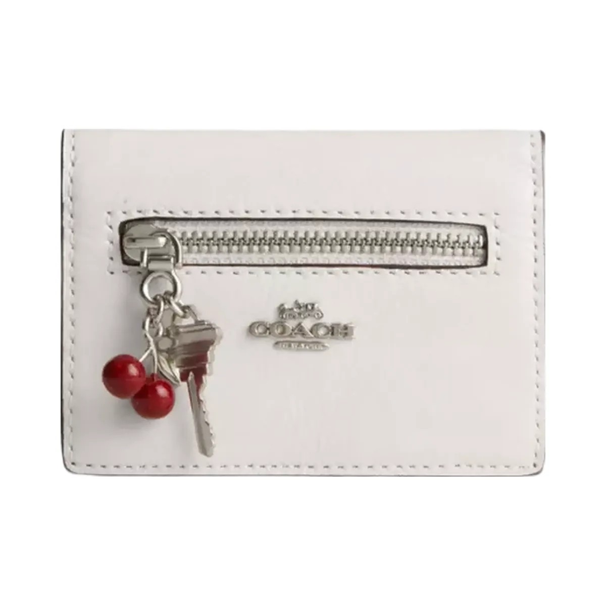 Coach Card Case With Charms in Silver Chalk - HypeFly India View 1