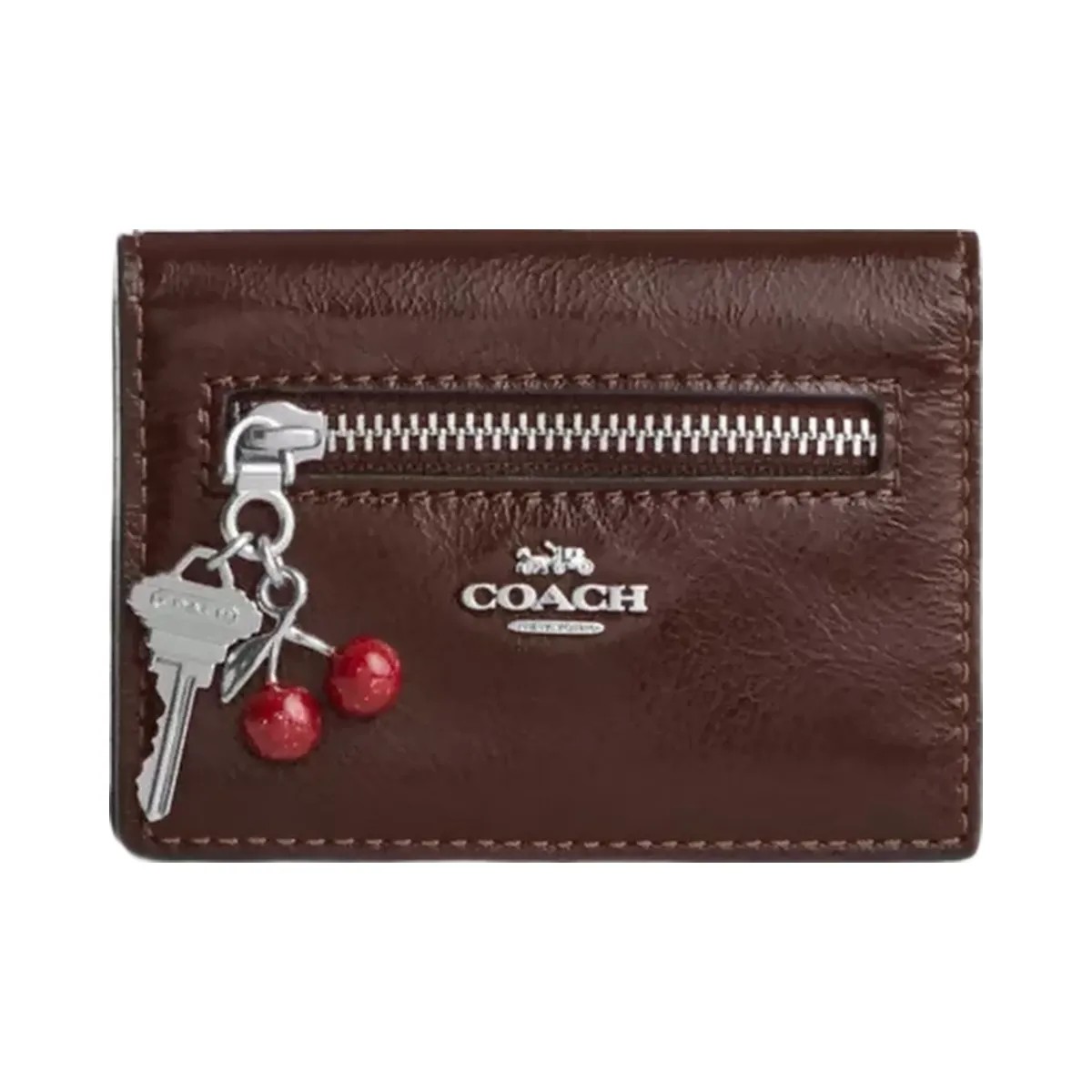 Coach Card Case With Charms in Silver Maple - HypeFly India View 1