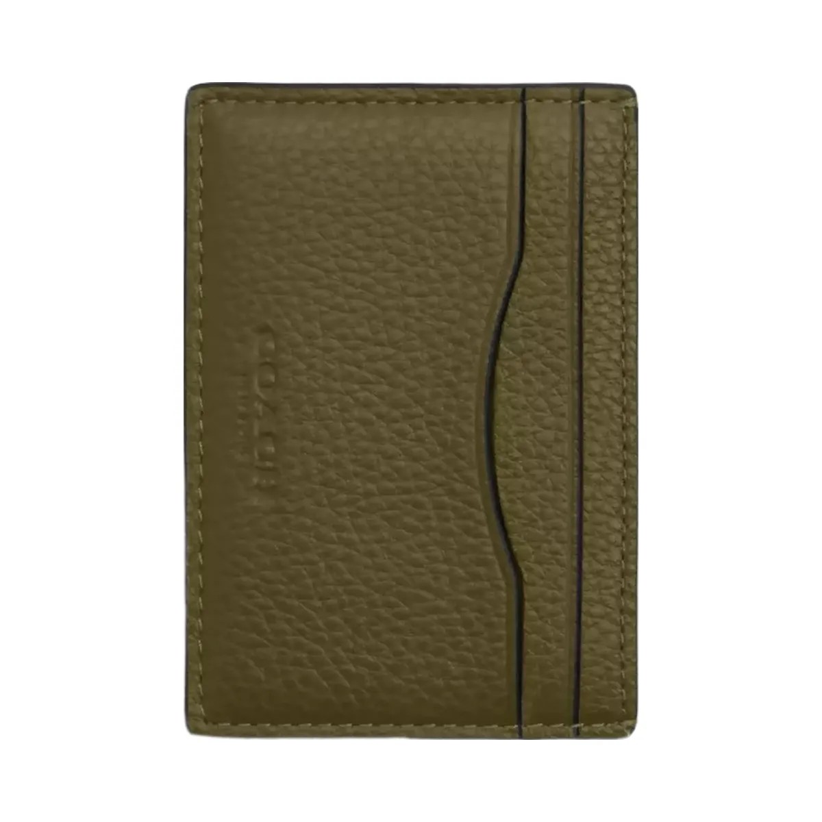 Coach Card Case With Money Clip in Silver Olive - HypeFly India View 1
