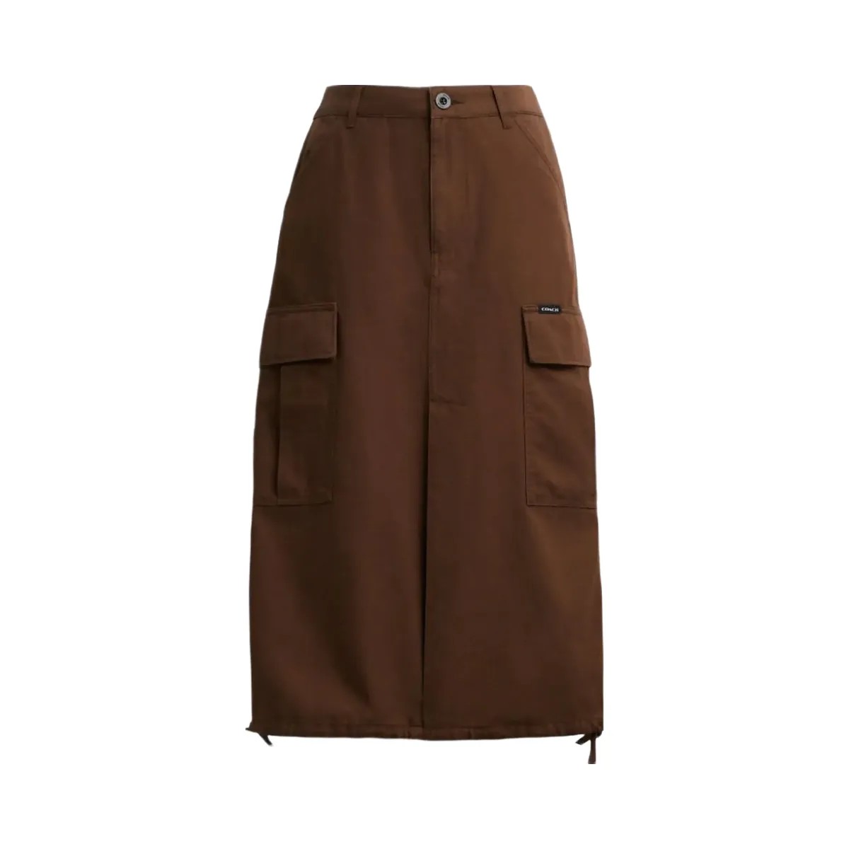 Coach Cargo Maxi Skirt In Organic Cotton Brown - HypeFly India View 1