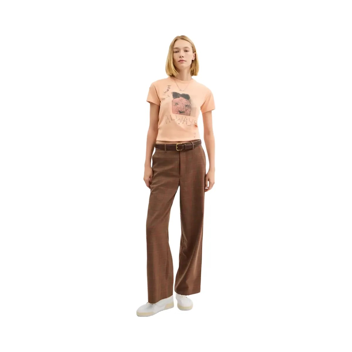 Coach Carroty Shrunken T-Shirt In Organic Cotton in Light Orange - HypeFly India View 2