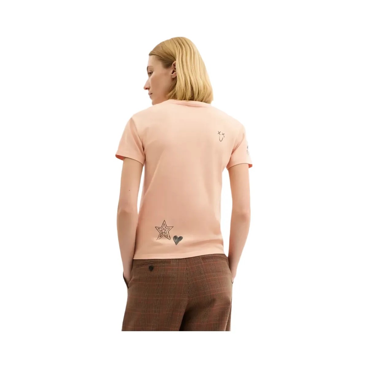 Coach Carroty Shrunken T-Shirt In Organic Cotton in Light Orange - HypeFly India View 3