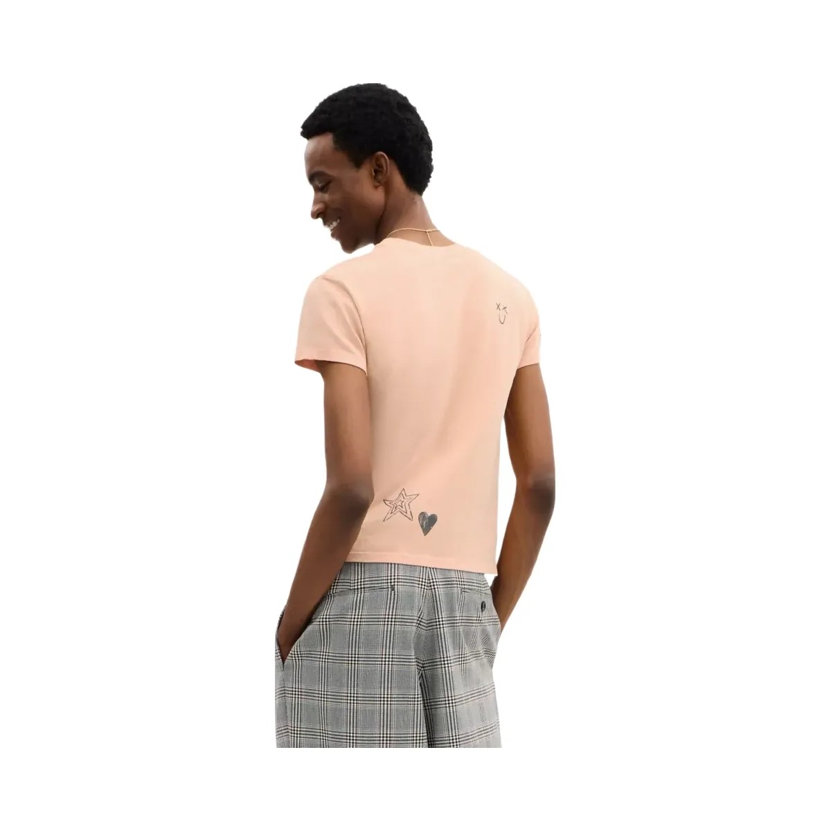 Coach Carroty Shrunken T-Shirt In Organic Cotton in Light Orange - HypeFly India View 5