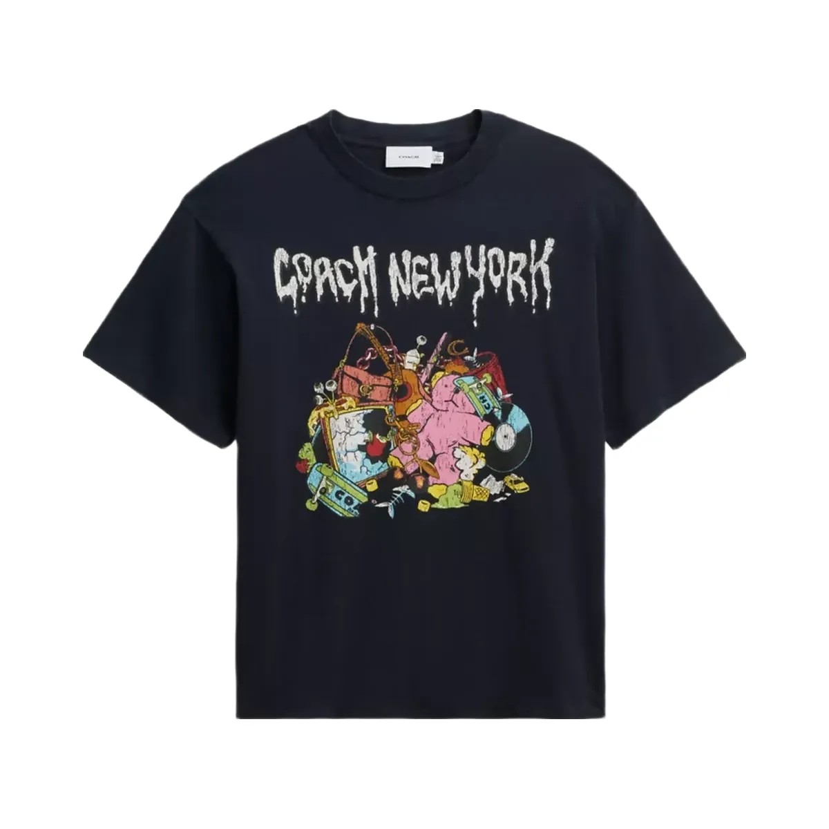 Coach Cartoons Relaxed T-Shirt In Organic Cotton in Navy - HypeFly India View 1