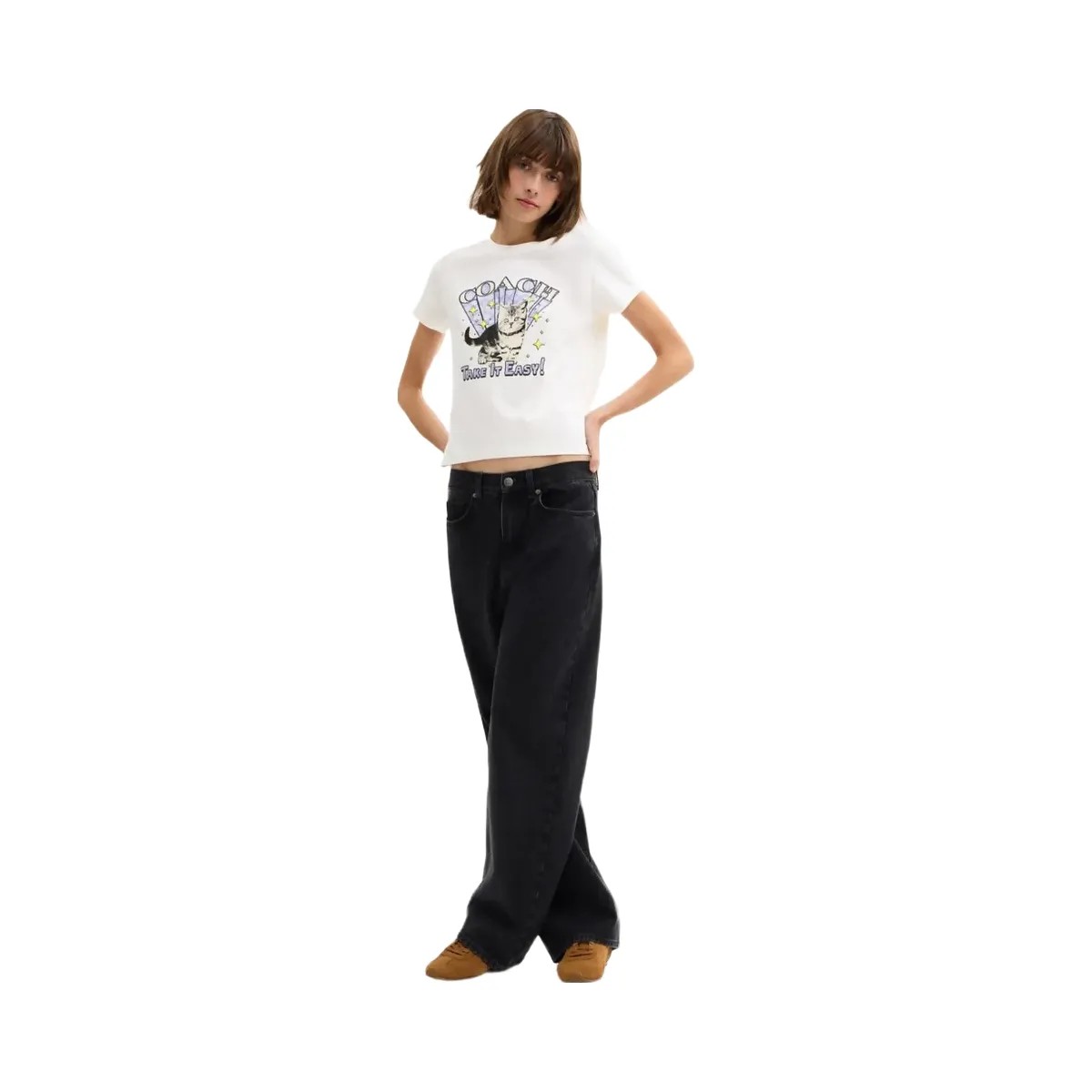 Coach Cat T Shirt In Organic Cotton Vintage Ivory - HypeFly India View 2
