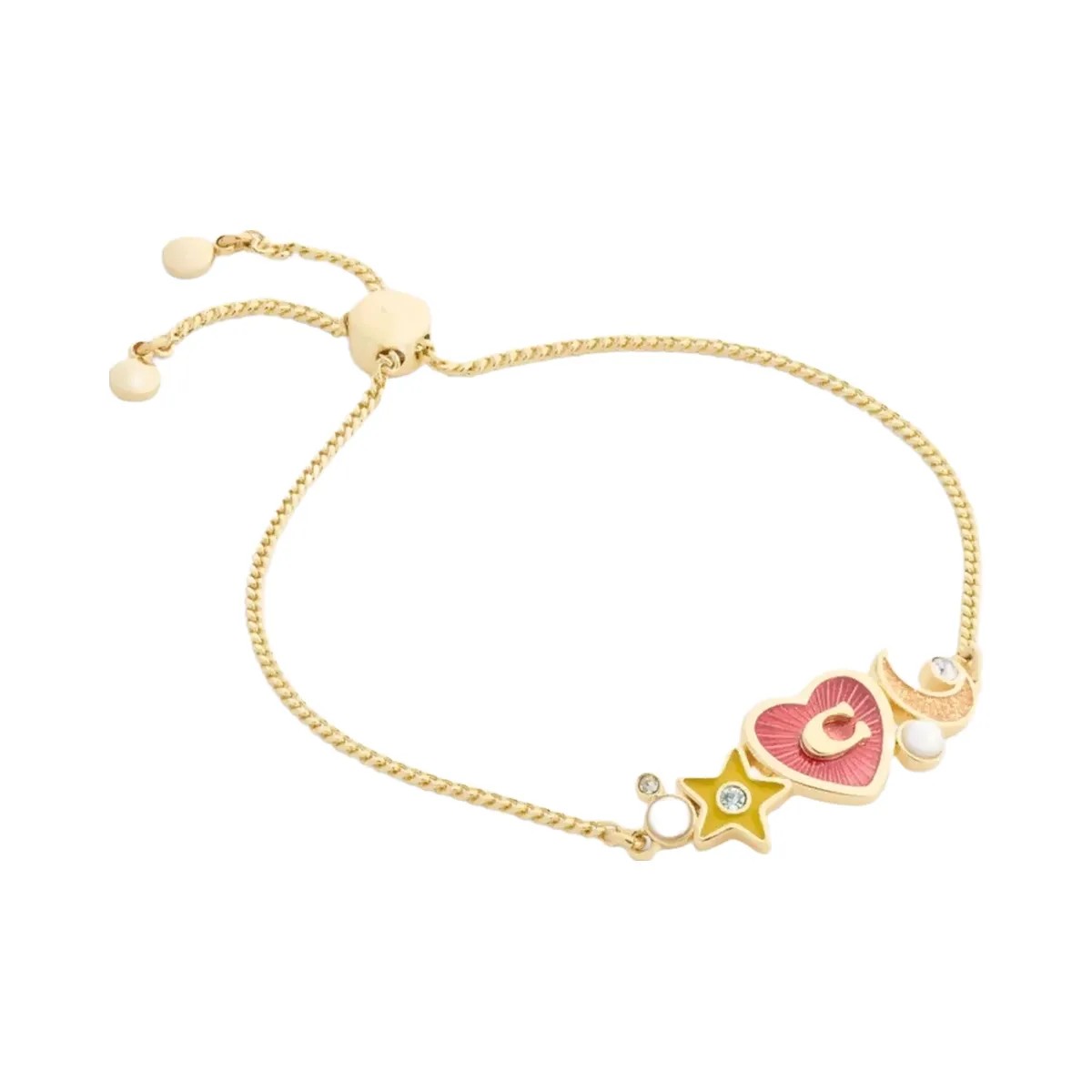 Coach Celestial Stars And Hearts Slider Bracelet in Gold Multi - HypeFly India View 1