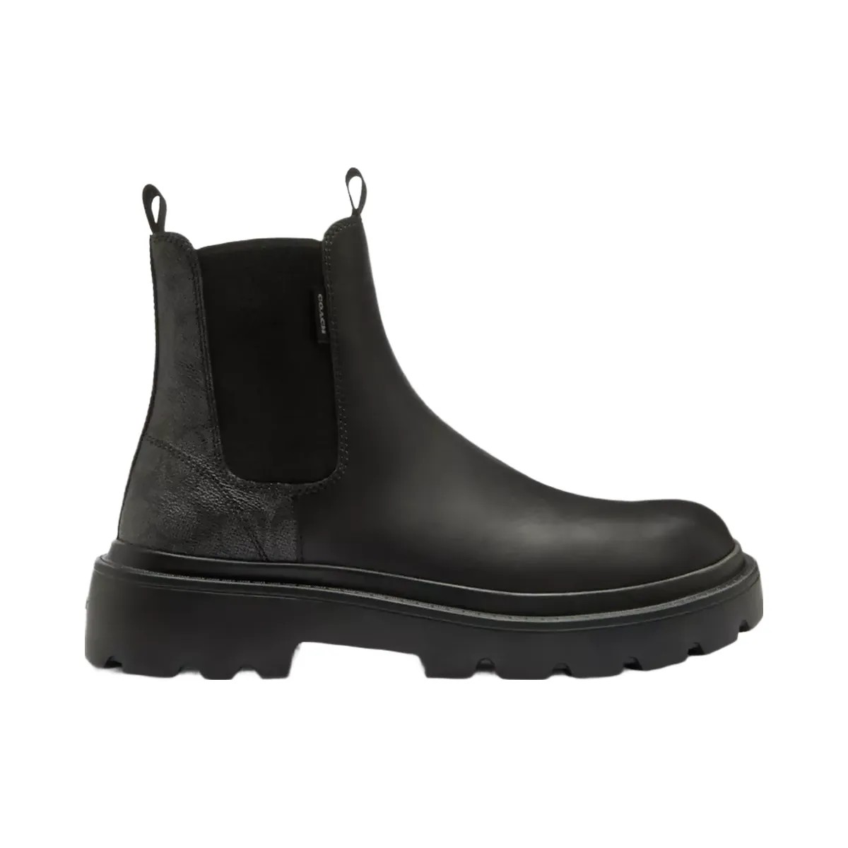 Coach Chelsea Boot With Signature Canvas in Charcoal Black - HypeFly India View 2