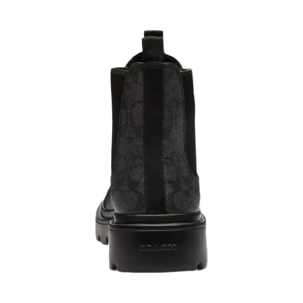 Coach Chelsea Boot With Signature Canvas in Charcoal Black - HypeFly India View 3