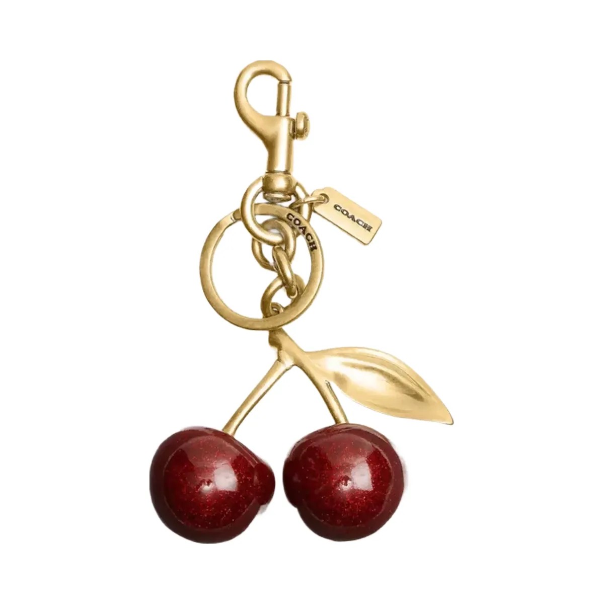 Coach Cherry Bag Charm in Brass Red Apple - HypeFly India View 1