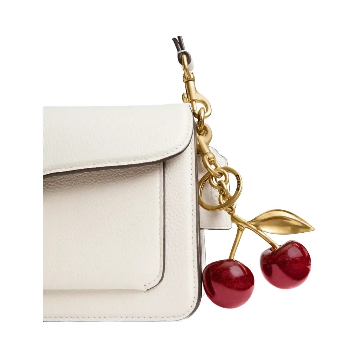 Coach Cherry Bag Charm in Brass Red Apple - HypeFly India View 3