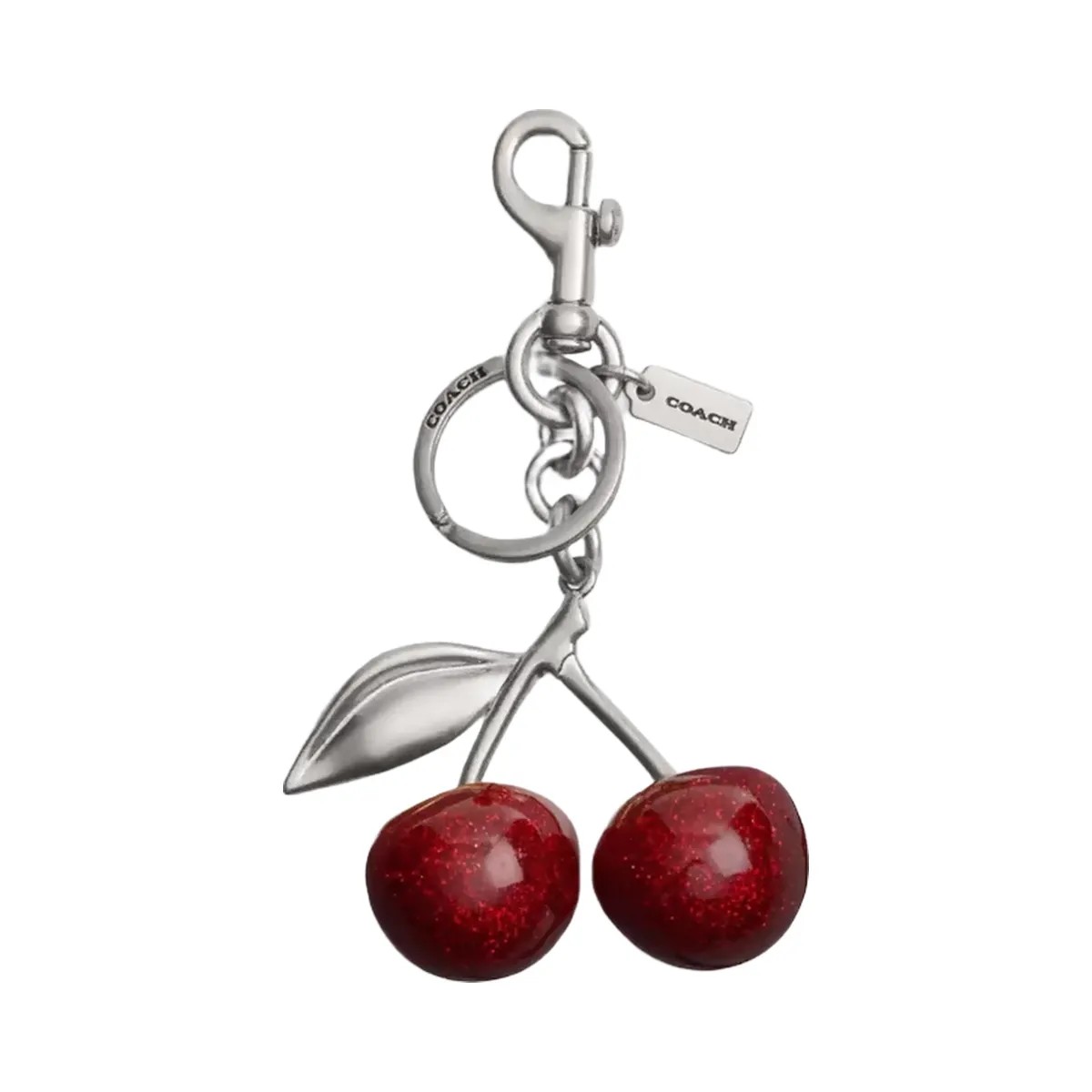 Coach Cherry Bag Charm in Silver Red Apple - HypeFly India View 1