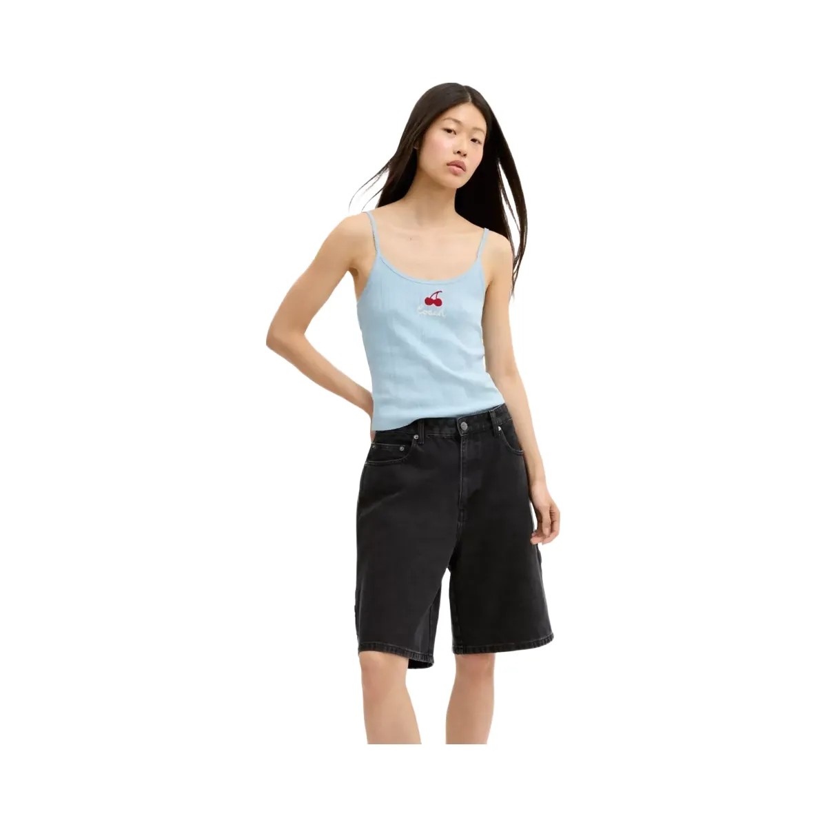 Coach Cherry Pointelle Tank in Blue - HypeFly India View 2