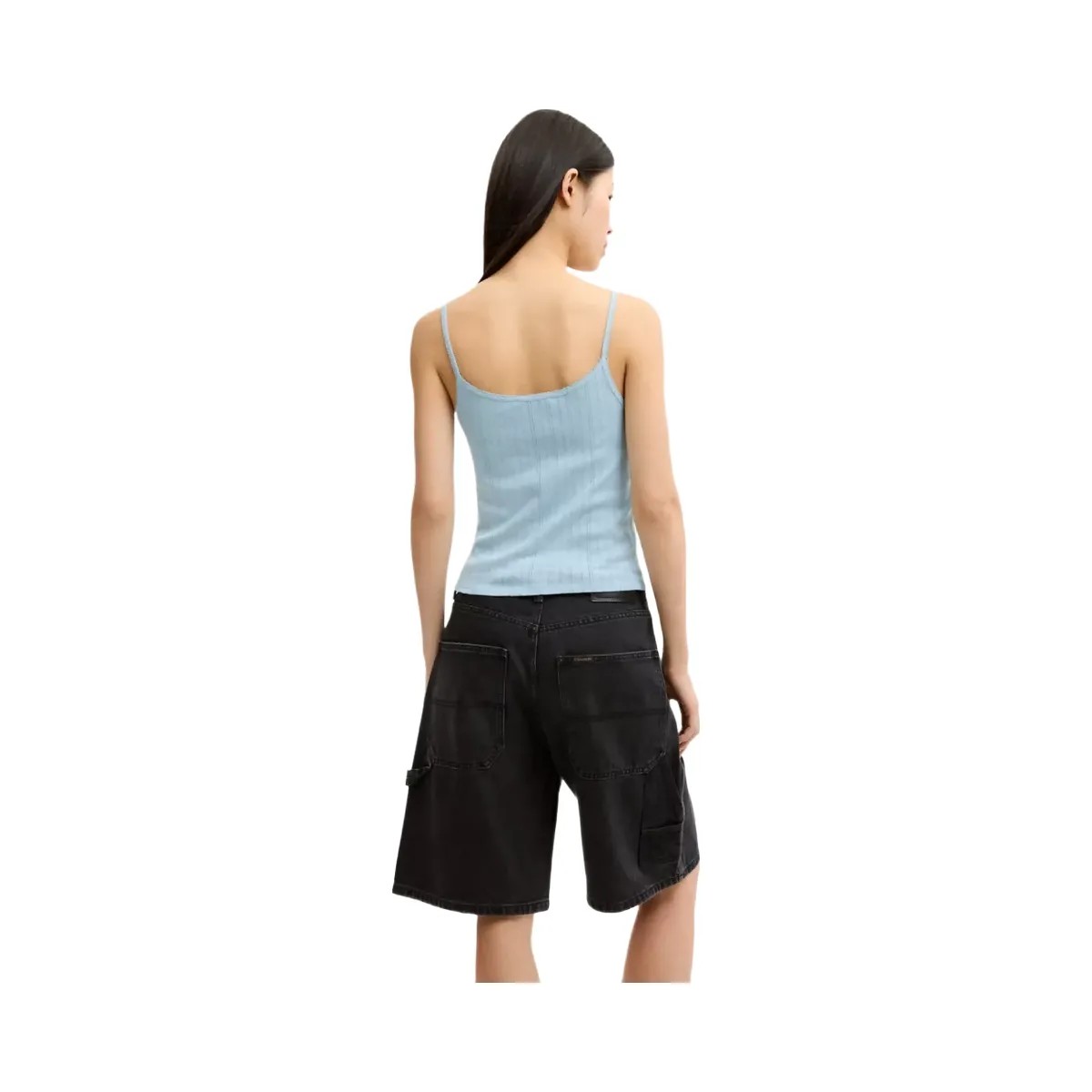 Coach Cherry Pointelle Tank in Blue - HypeFly India View 3