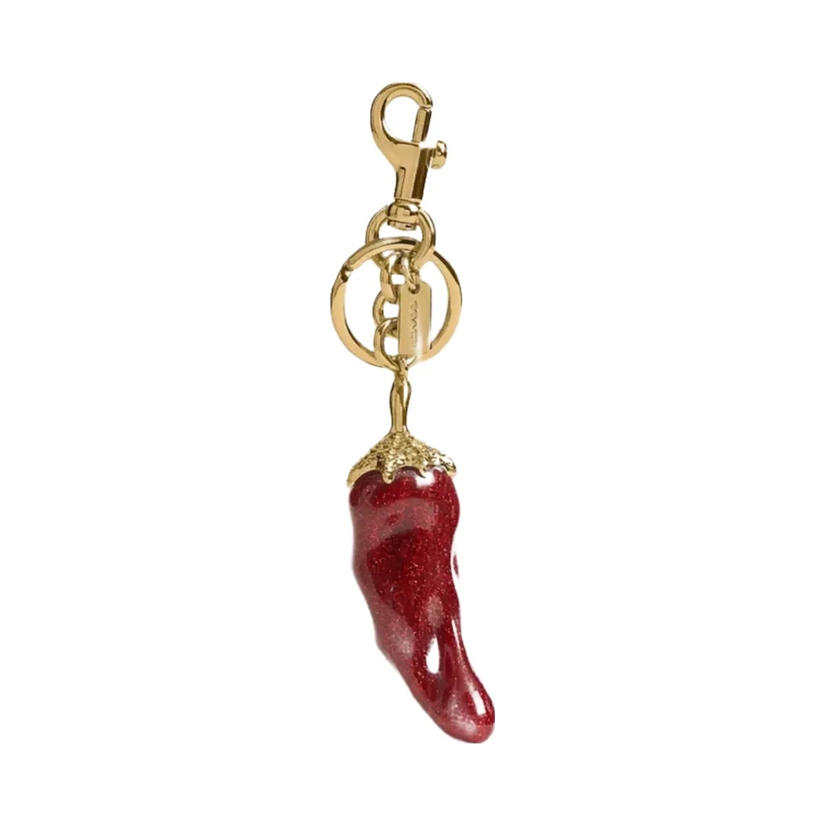 Coach Chili Pepper Bag Charm in Brass Red - HypeFly India View 1