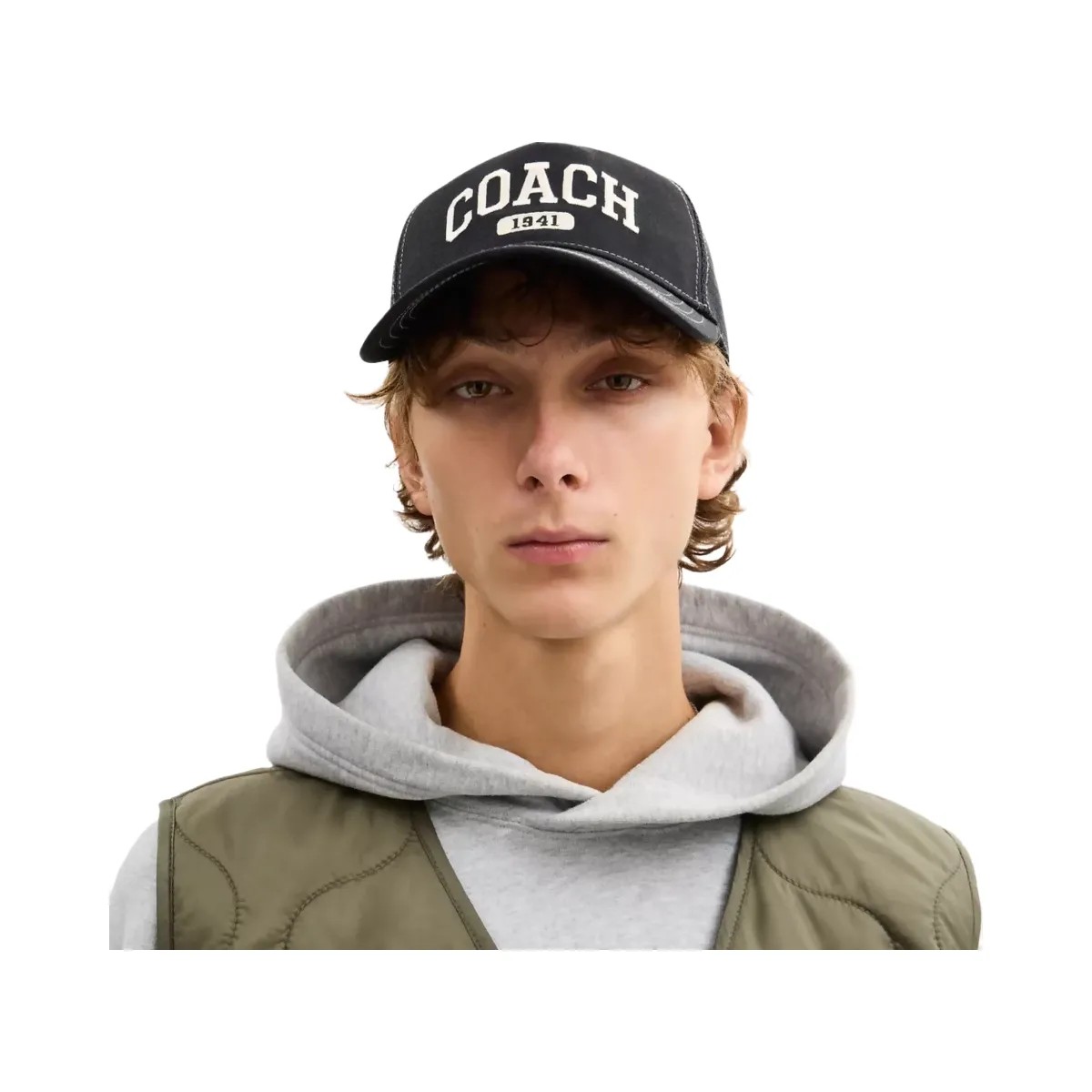 Coach Coach 1941 Varsity Trucker Hat in Black - HypeFly India View 3