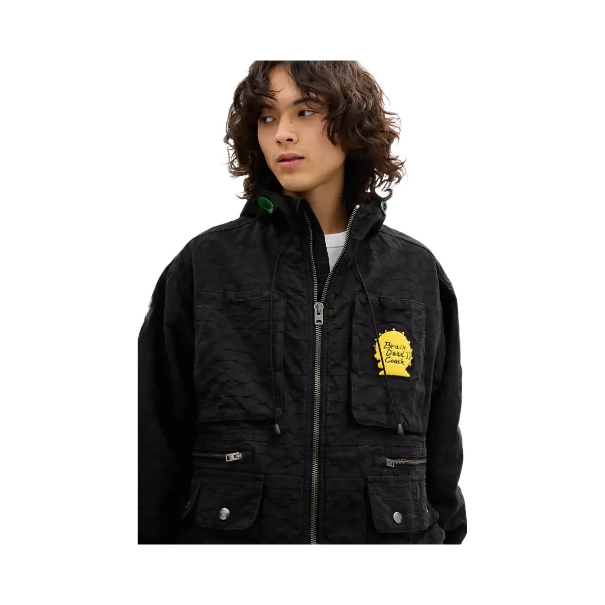 Coach x Brain Dead Chore Jacket With Hood in Black Signature - HypeFly India View 4