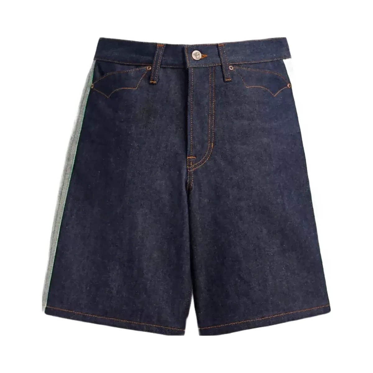 Coach x Brain Dead Denim Skater Shorts In Recycled Cotton in Dark Blue - HypeFly India View 1