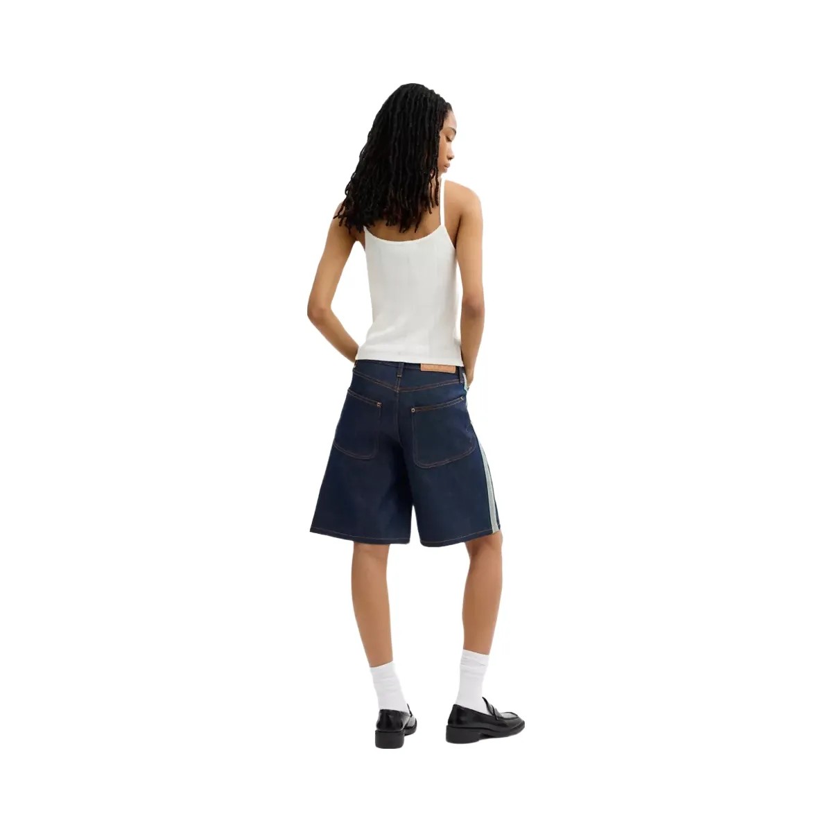 Coach x Brain Dead Denim Skater Shorts In Recycled Cotton in Dark Blue - HypeFly India View 3