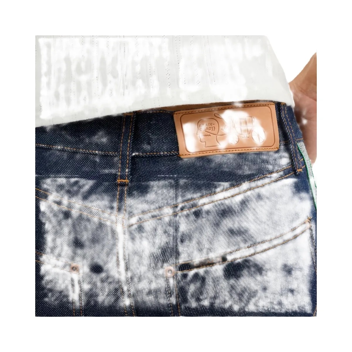 Coach x Brain Dead Denim Skater Shorts In Recycled Cotton in Dark Blue - HypeFly India View 4