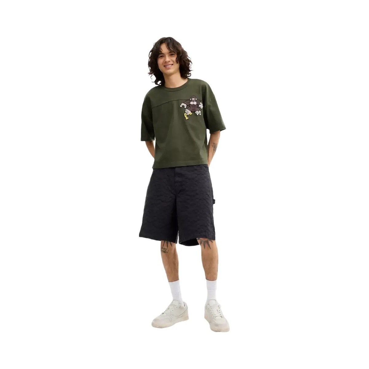 Coach x Brain Dead Football Cropped T-Shirt in Dark Grey - HypeFly India View 2