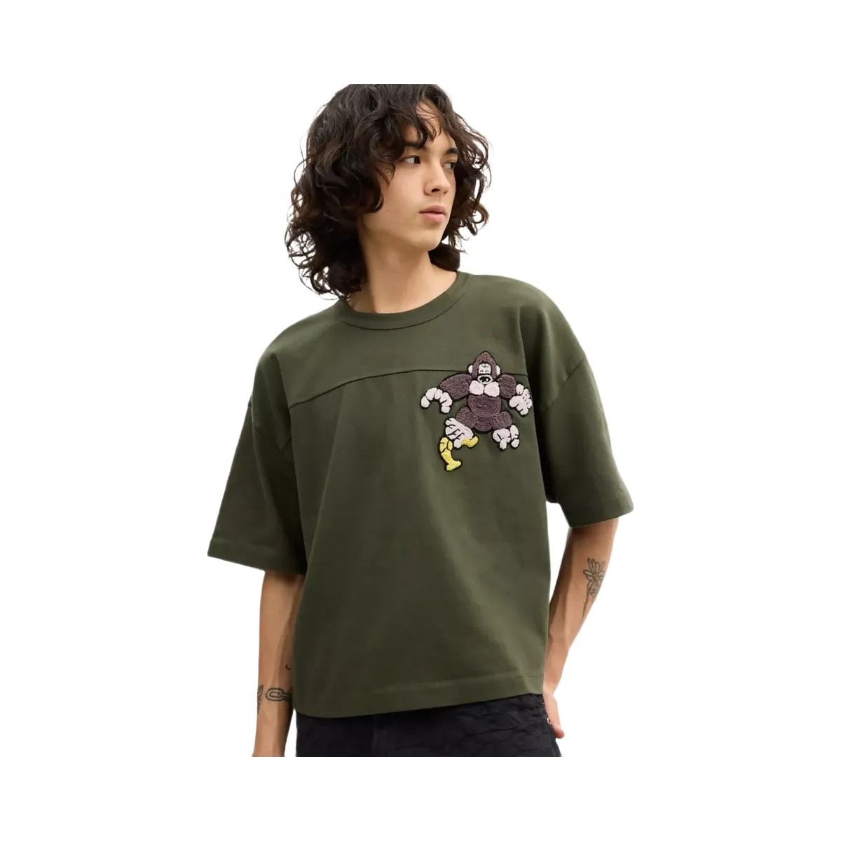 Coach x Brain Dead Football Cropped T-Shirt in Dark Grey - HypeFly India View 4