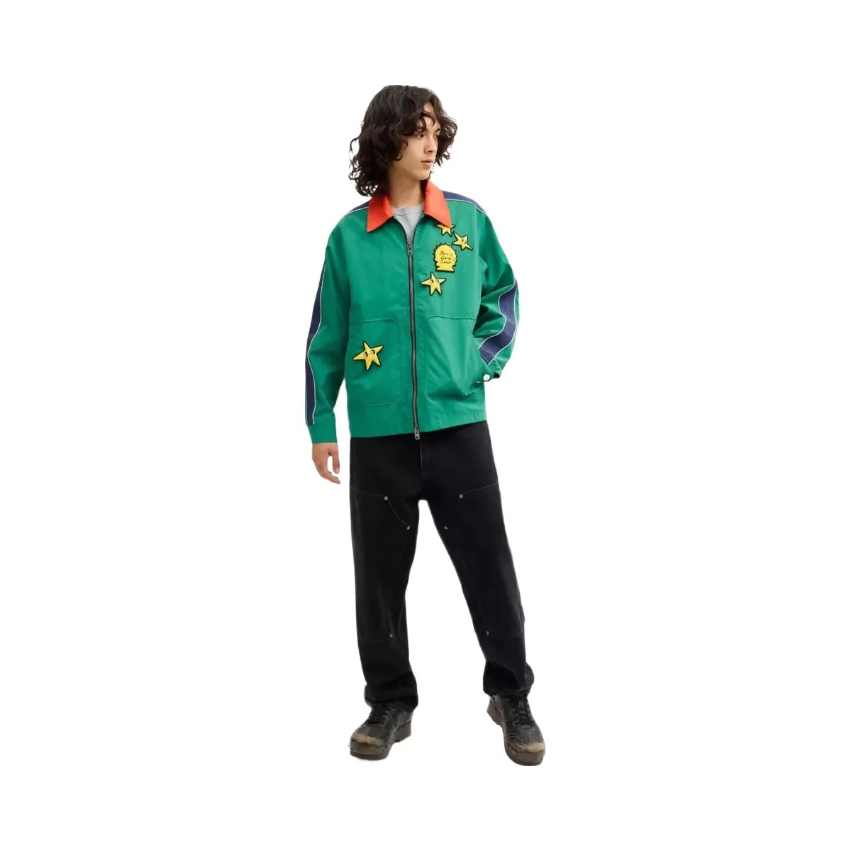 Coach x Brain Dead Nylon Racer Jacket In Recycled Polyamide in Green - HypeFly India View 2