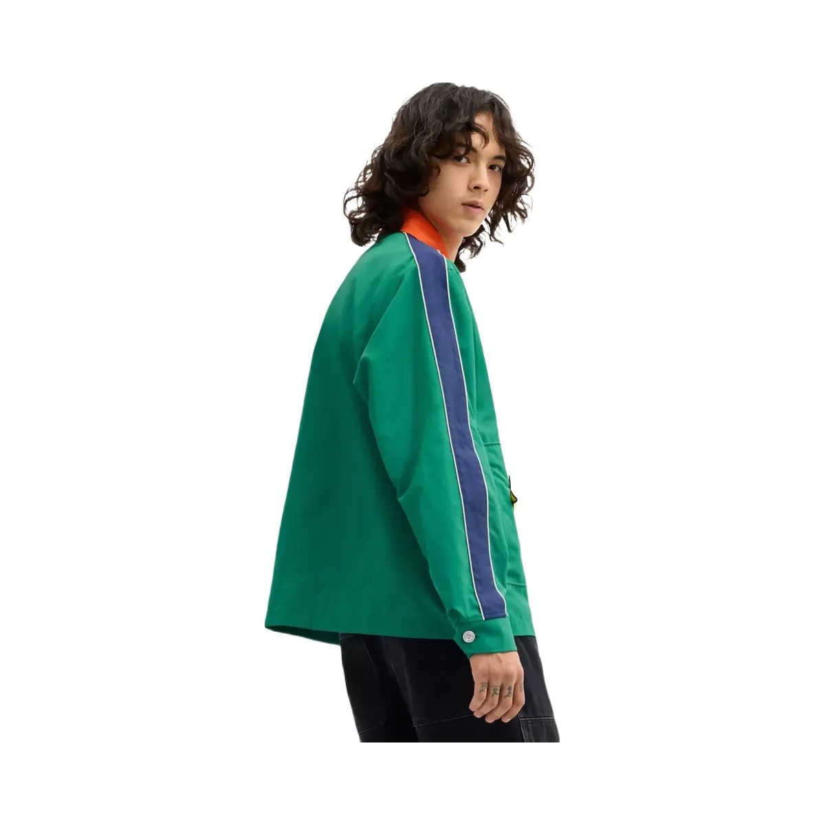 Coach x Brain Dead Nylon Racer Jacket In Recycled Polyamide in Green - HypeFly India View 3