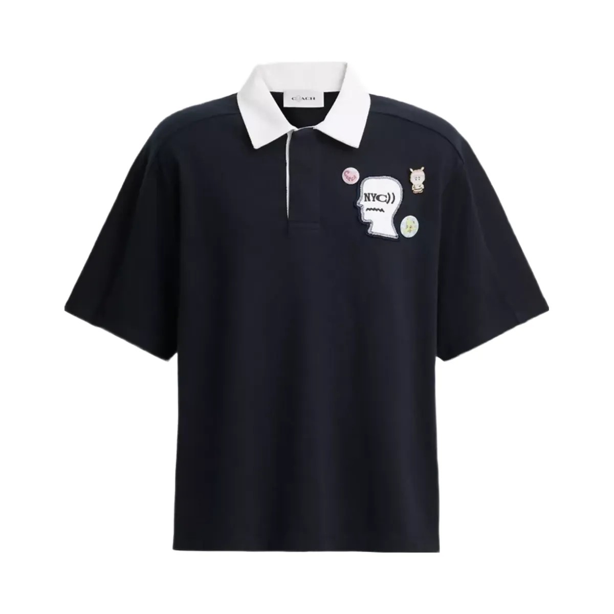 Coach x Brain Dead Rugby Polo in Navy Blue - HypeFly India View 1