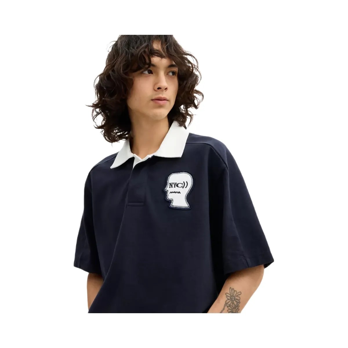 Coach x Brain Dead Rugby Polo in Navy Blue - HypeFly India View 4