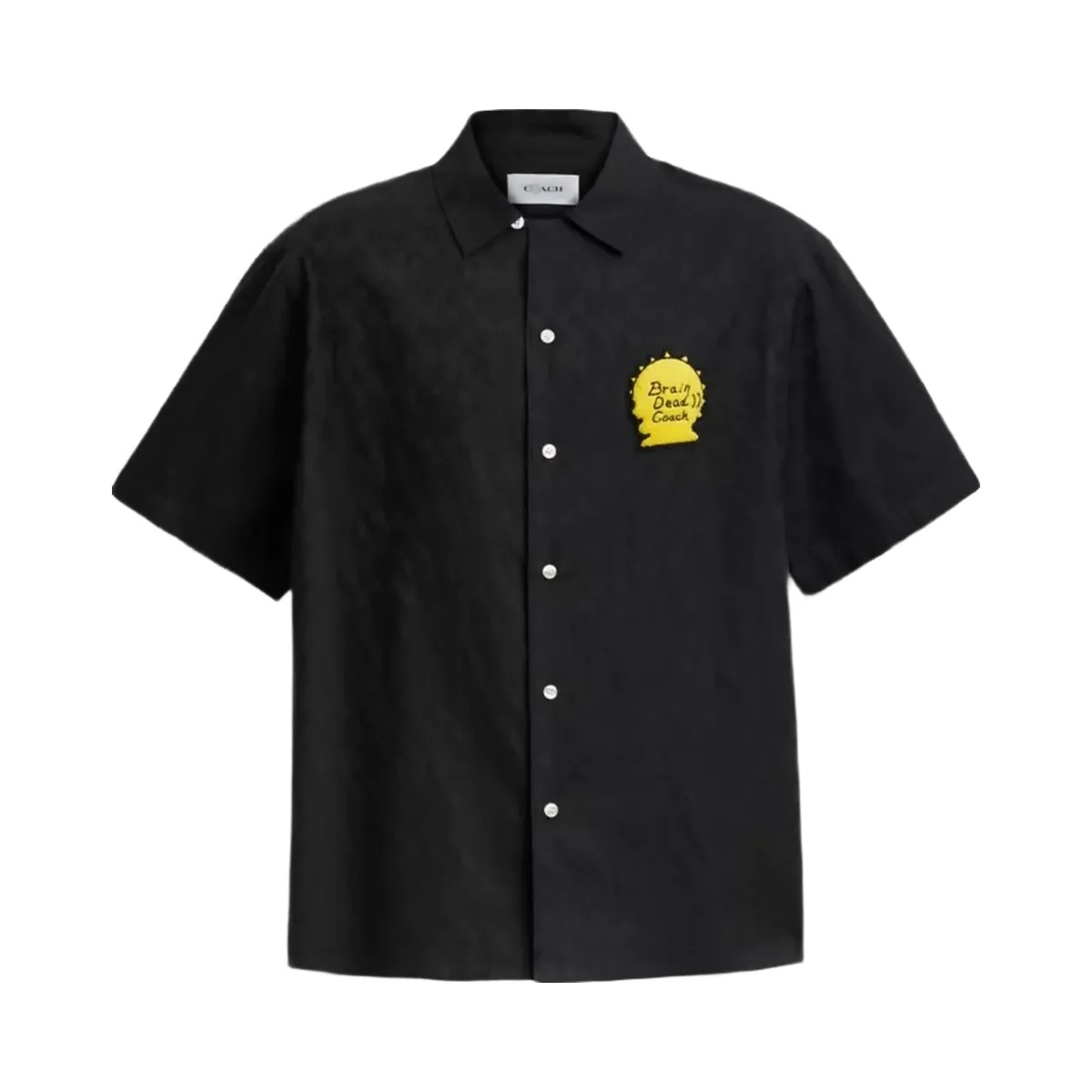 Coach x Brain Dead Signature Camp Shirt in Black - HypeFly India View 1