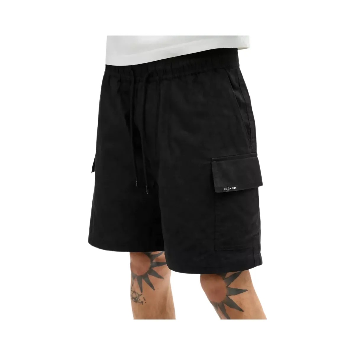 Coach x Brain Dead Signature Camp Shorts in Black - HypeFly India View 4