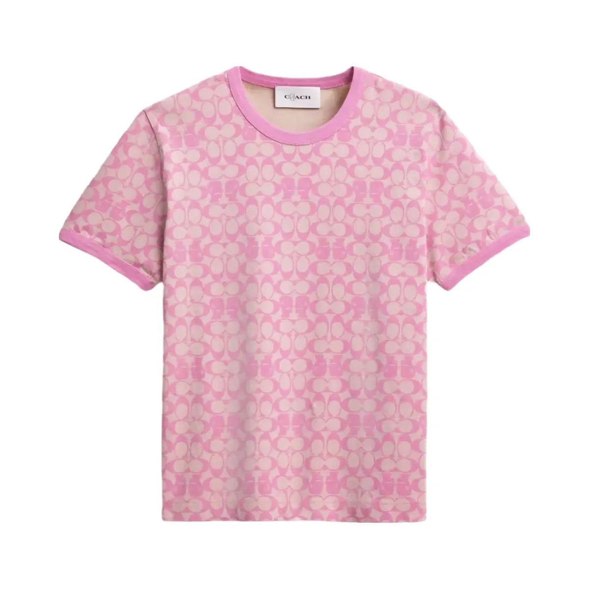 Coach x Brain Dead Signature Ringer T-Shirt in Fuschia - HypeFly India View 1