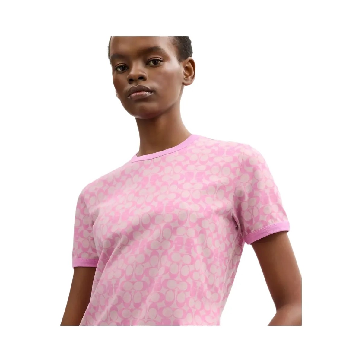 Coach x Brain Dead Signature Ringer T-Shirt in Fuschia - HypeFly India View 4