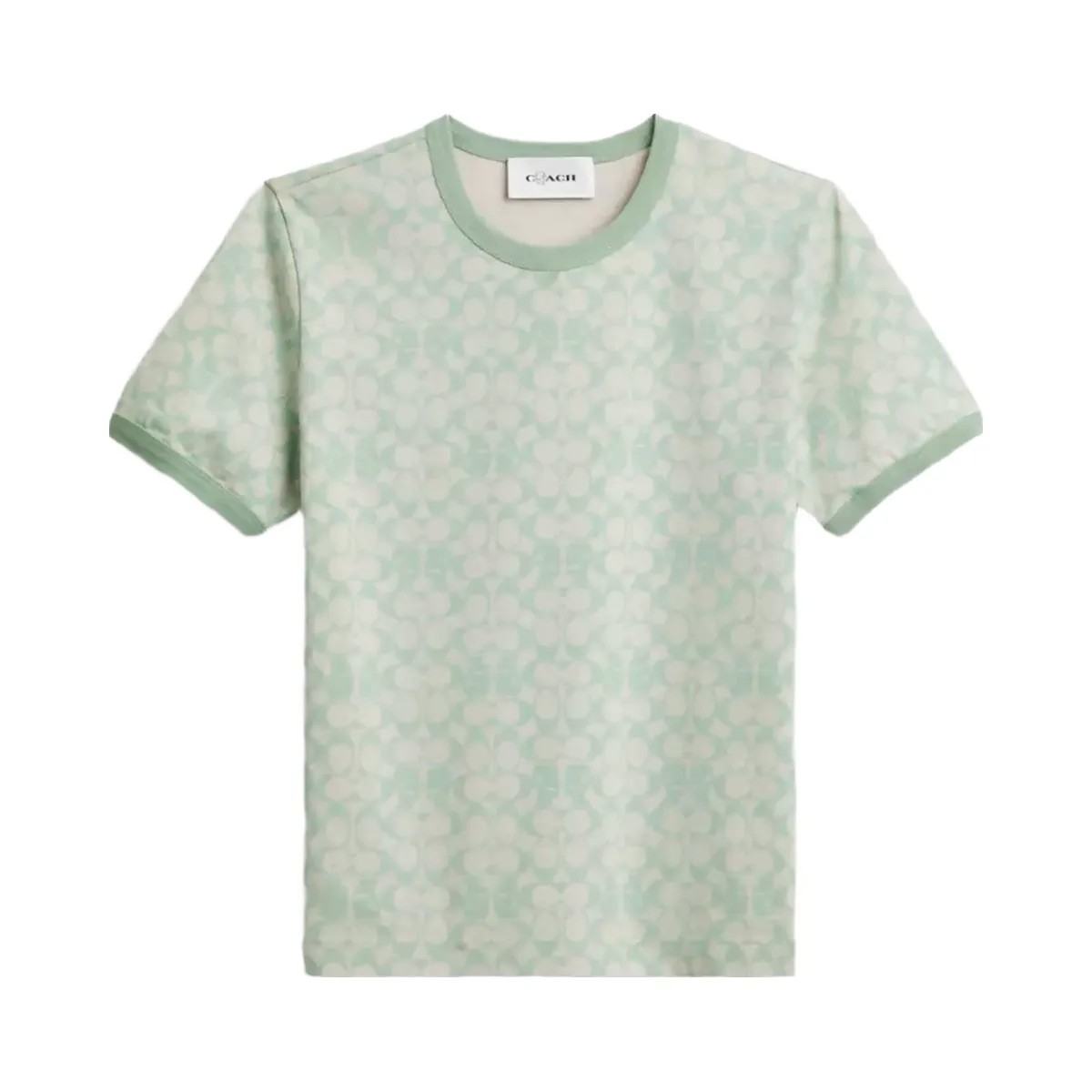 Coach x Brain Dead Signature Ringer T-Shirt in Mint - HypeFly India View 1