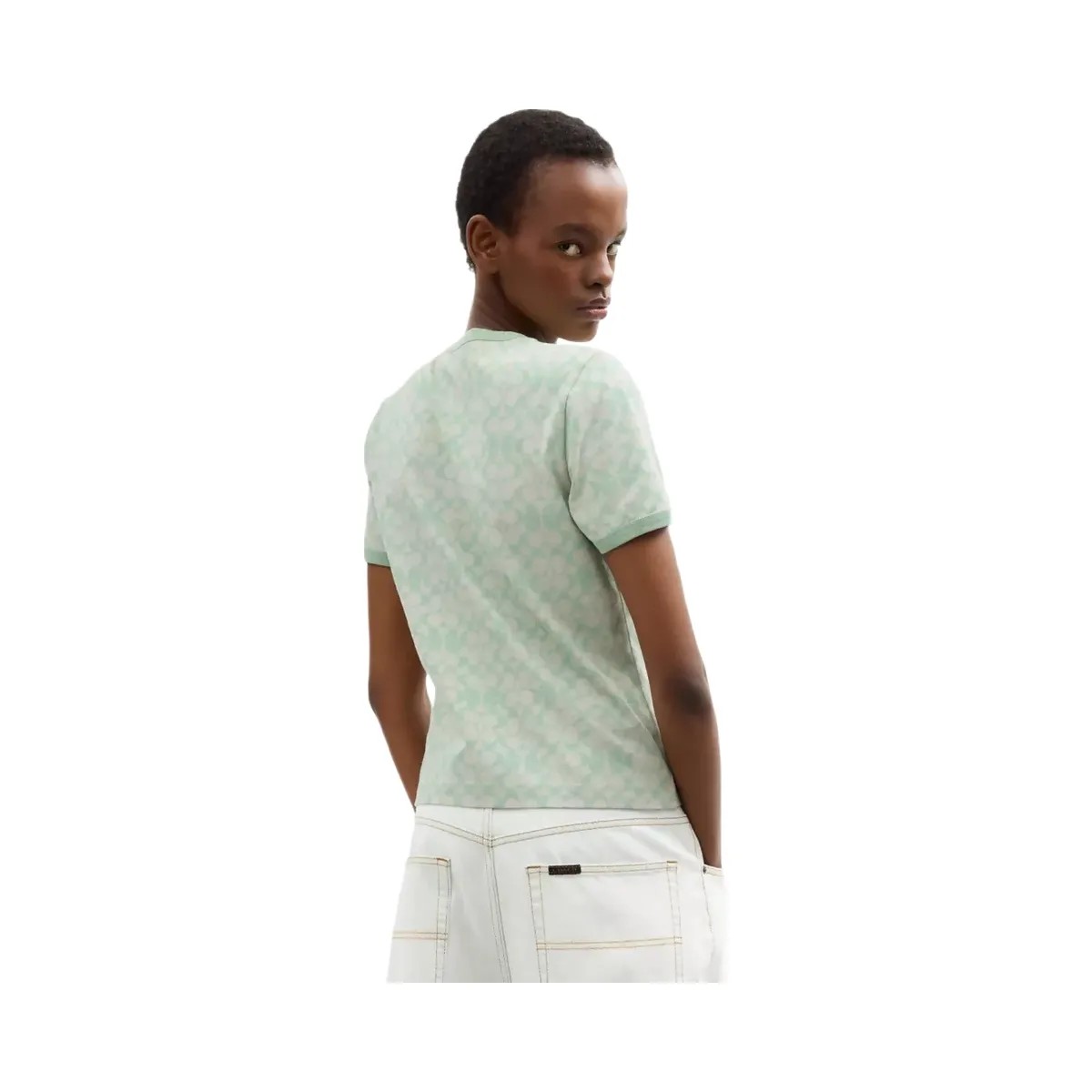 Coach x Brain Dead Signature Ringer T-Shirt in Mint - HypeFly India View 3