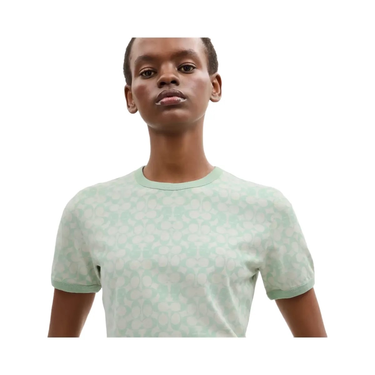 Coach x Brain Dead Signature Ringer T-Shirt in Mint - HypeFly India View 4