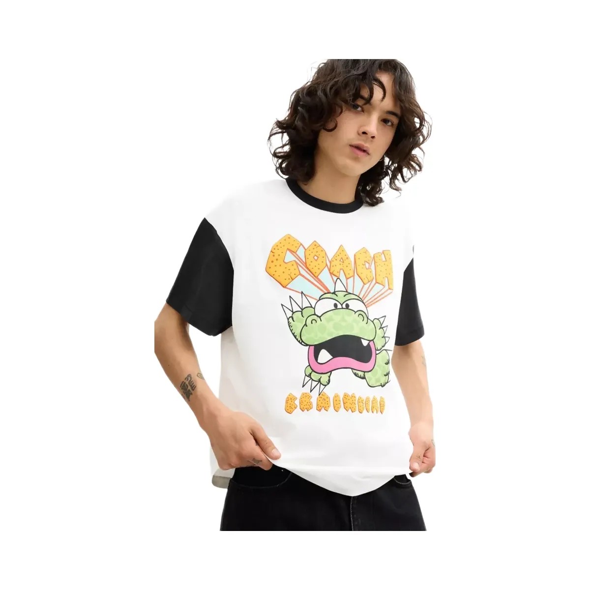 Coach x Brain Dead Zilly Dino T-Shirt in White - HypeFly India View 4