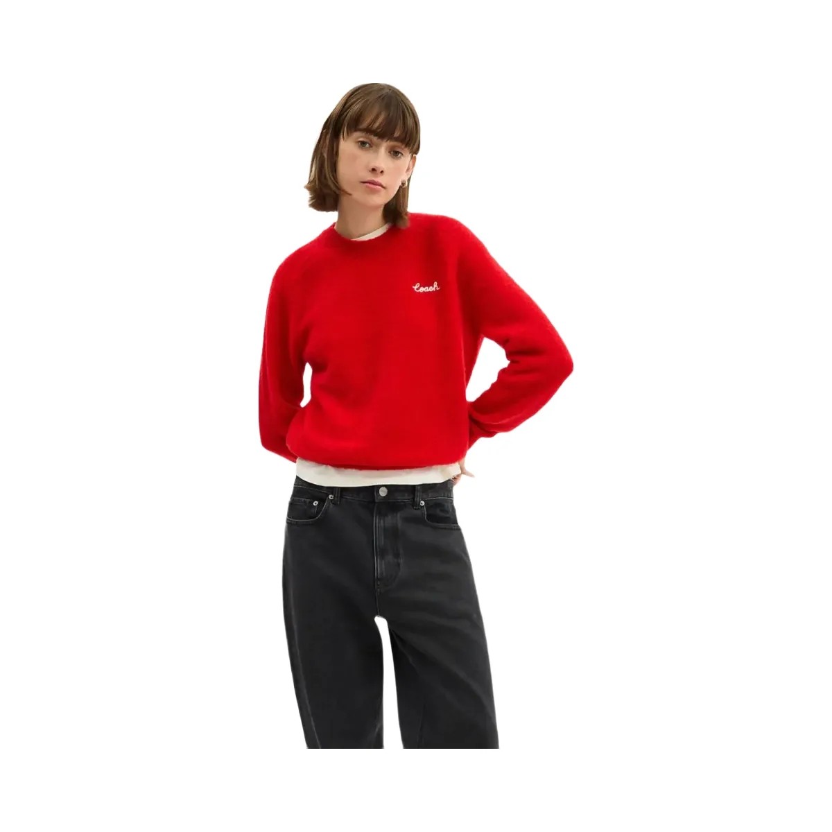 Coach Coach Embroidered Crewneck Sweater Red - HypeFly India View 2