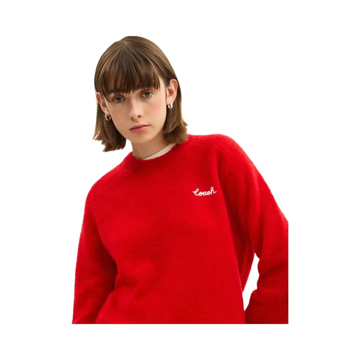 Coach Coach Embroidered Crewneck Sweater Red - HypeFly India View 4