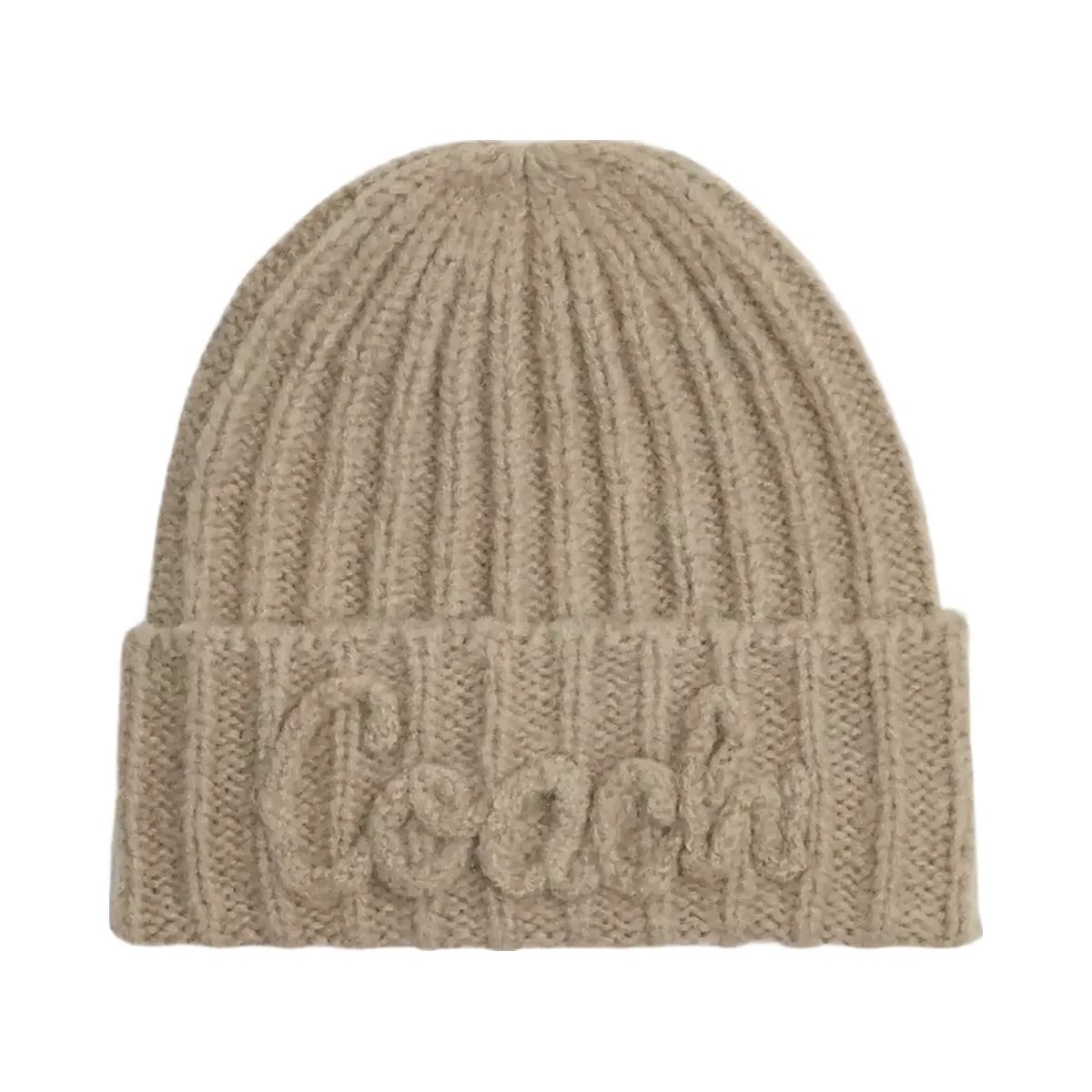 Coach Coach Script Knit Beanie in Grey Birch - HypeFly India View 1