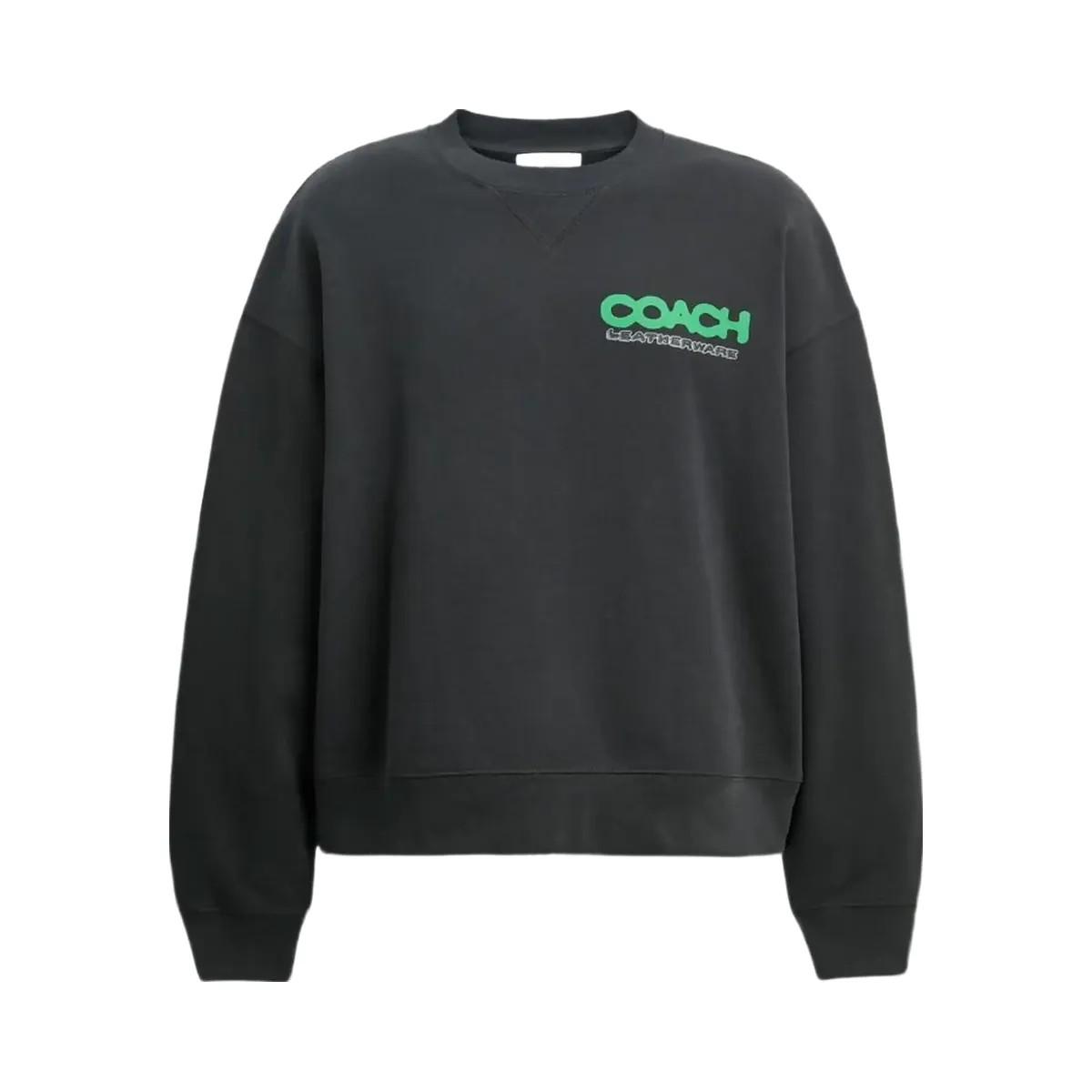 Coach Collage Sticker Crewneck Sweatshirt Washed Black - HypeFly India View 1