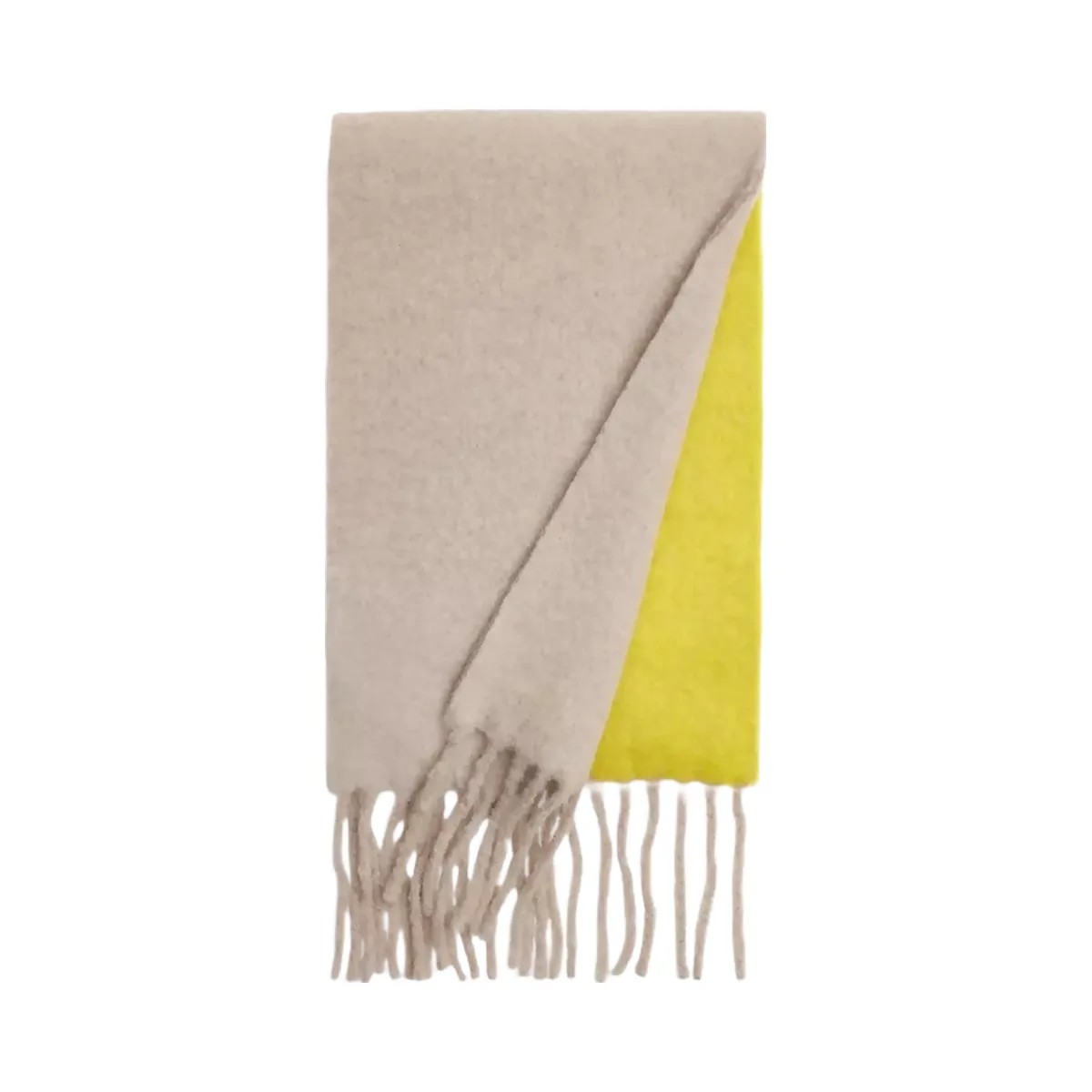 Coach Colorblock Muffler With Rubber Patch in Grey Birch Lime - HypeFly India View 1