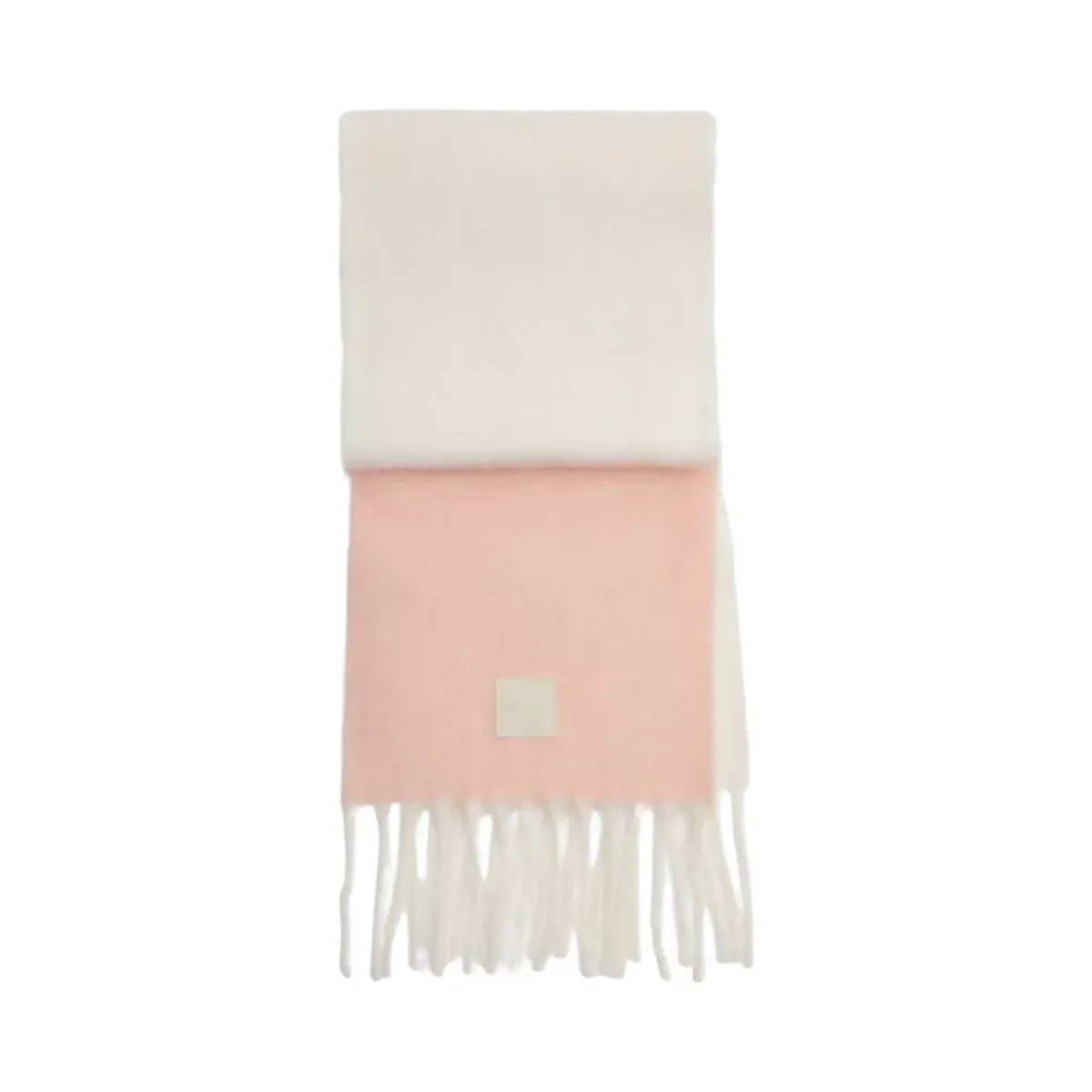 Coach Colorblock Muffler With Rubber Patch in Peach Chalk - HypeFly India View 1